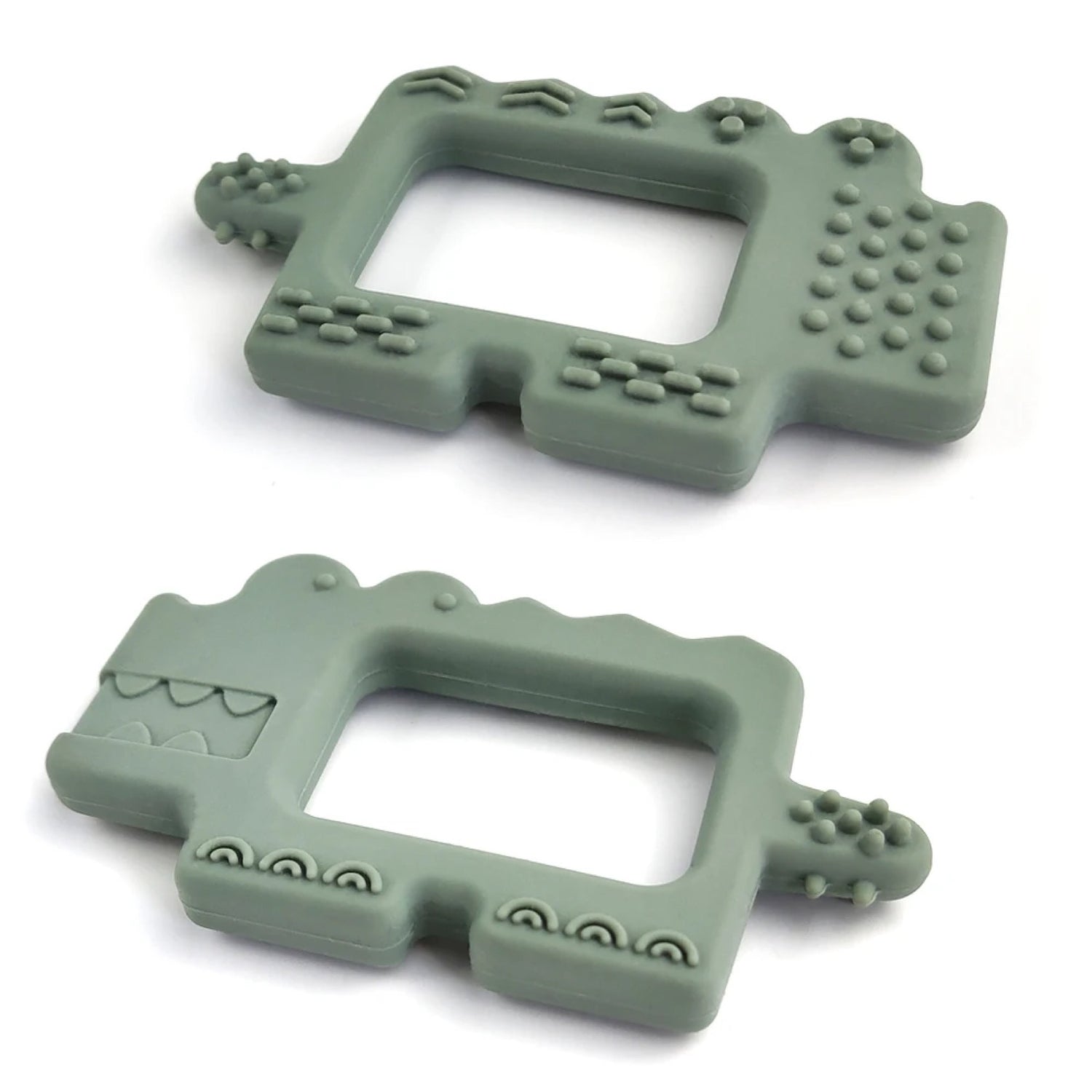 Massaggia Gengive per Neonati in silicone Coccodrillo - Sage -