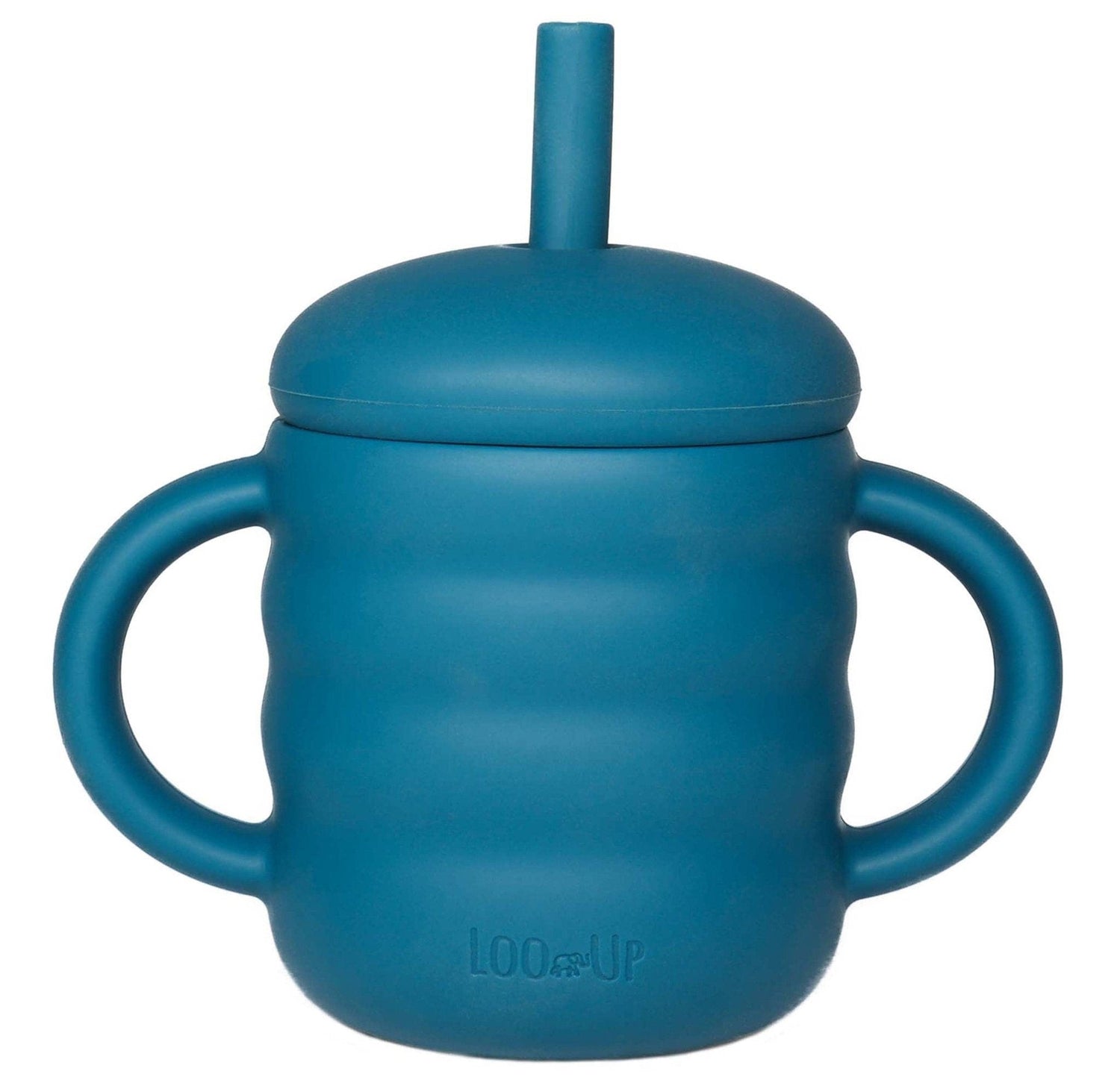 Bicchiere con cannuccia per bambini Blue/ Tazza con cannuccia per bambini - Loo.Up
