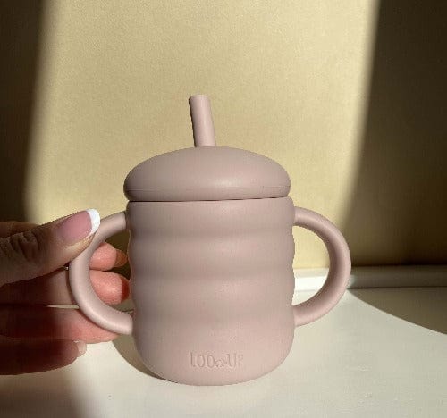 Bicchiere con cannuccia per bambini Rosa / tazza con cannuccia per bambini - Loo.Up