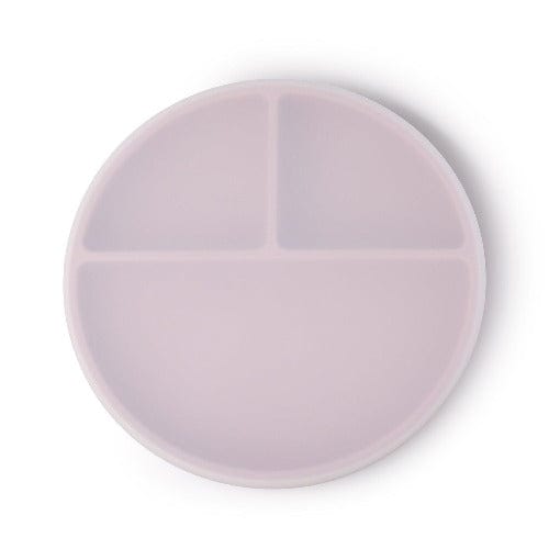 Piatto con ventosa per bambini a Scomparti con coperchio in Silicone Rosa - Loo.Up