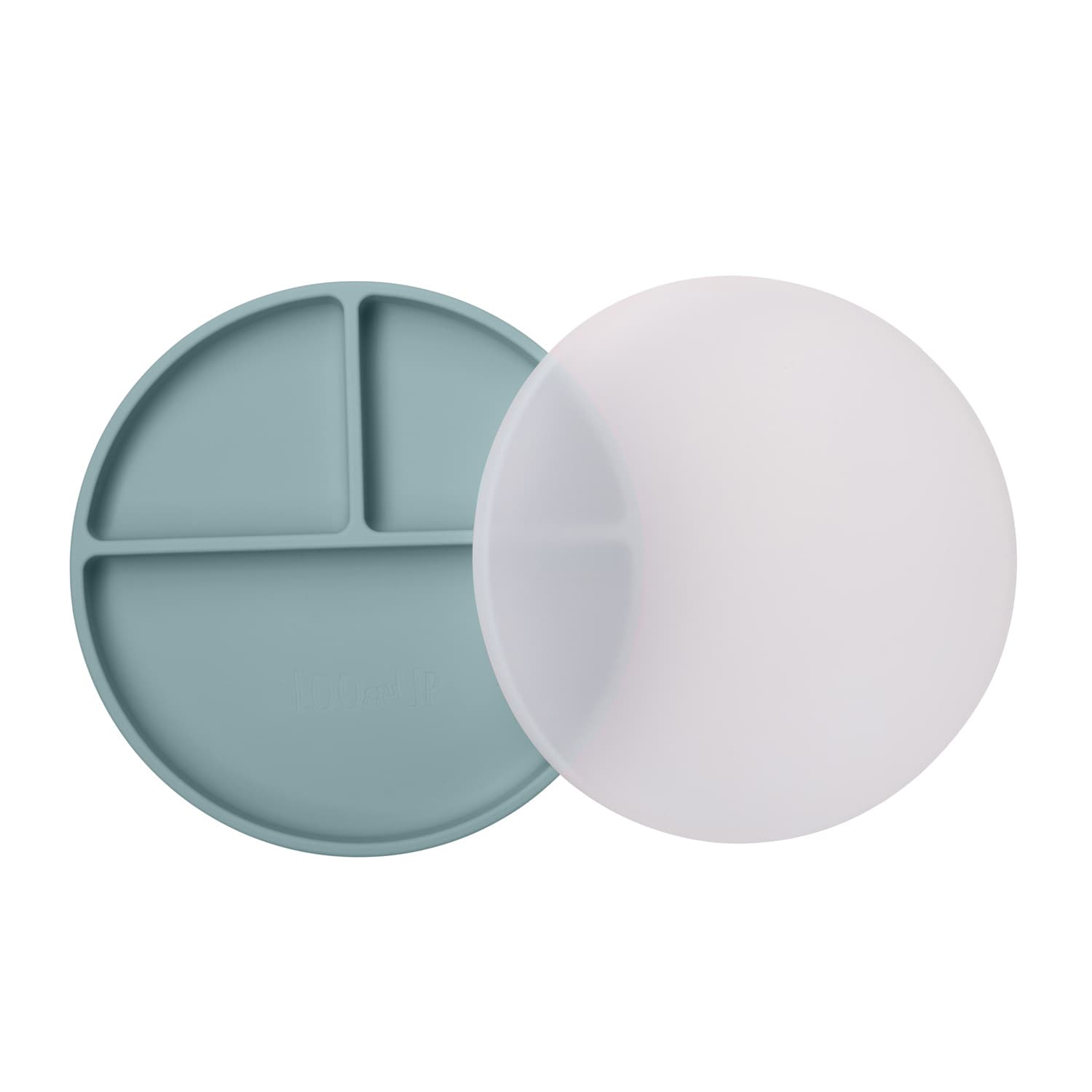 Piatto con ventosa per bambini Blue wave con coperchio in Silicone - Loo.Up