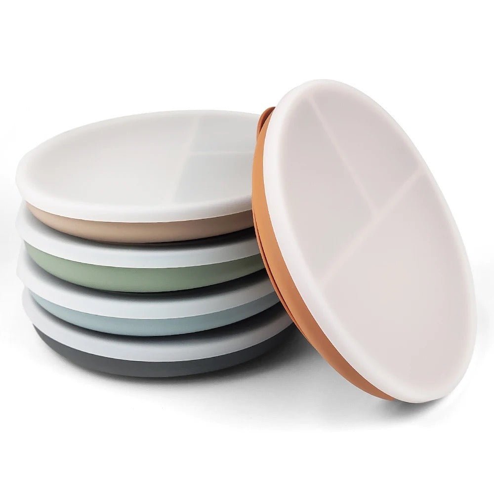 Piatto con ventosa per bambini Blue wave con coperchio in Silicone - Loo.Up