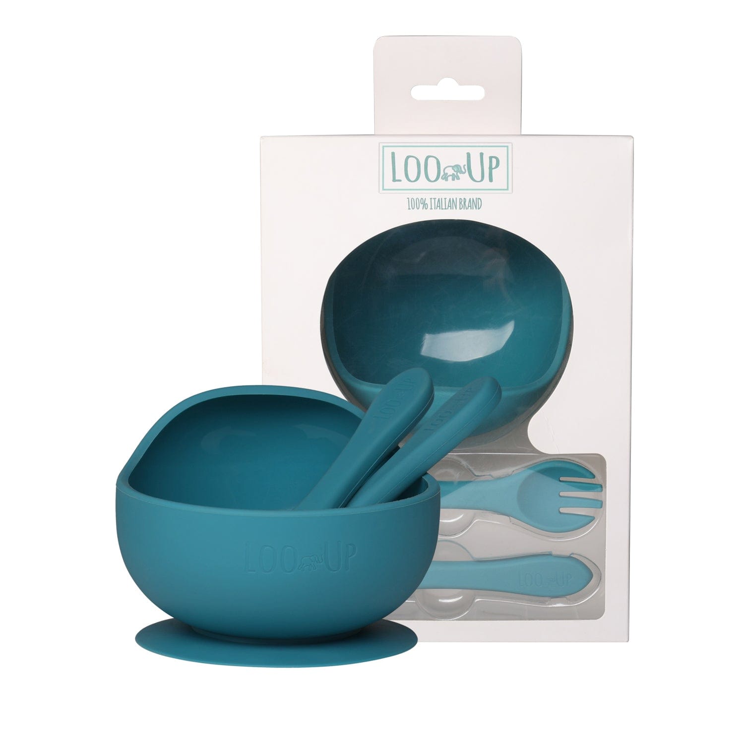 Set prima pappa svezzamento e autosvezzamento Blu Cobalto - Loo.Up