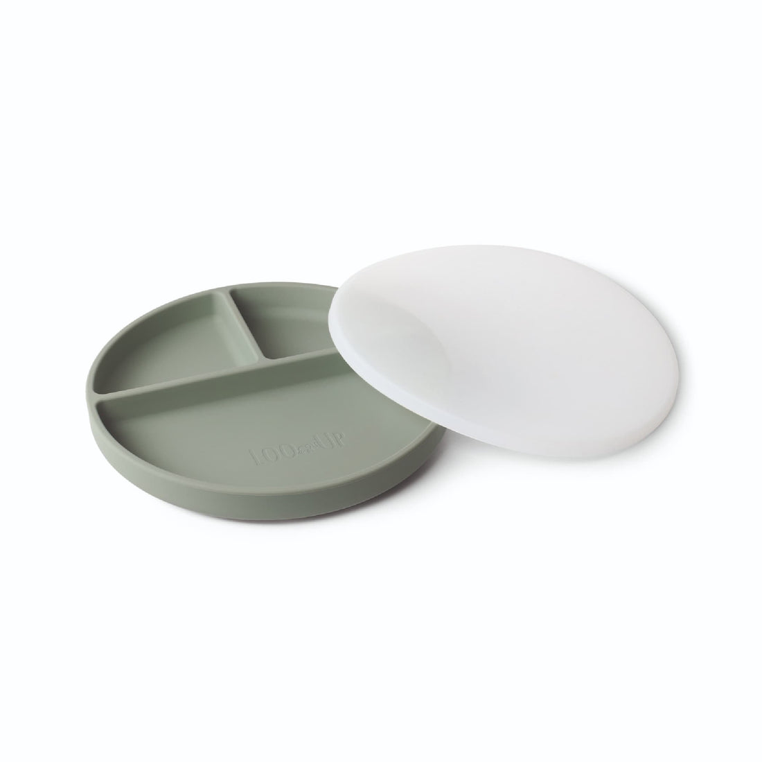 PIATTO IN SILICONE CON VENTOSA E COPERCHIO -SAGE-