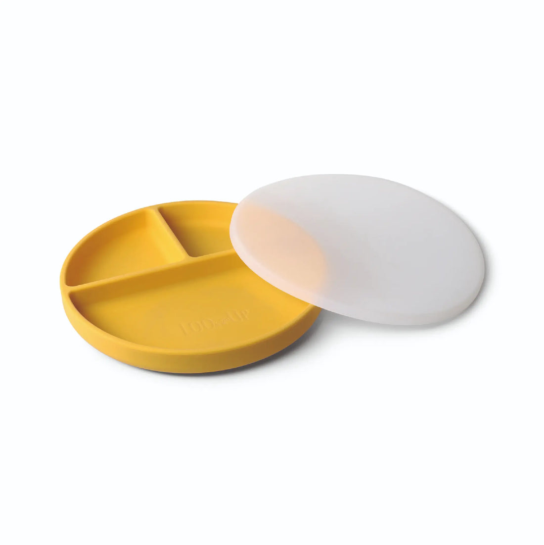 Assiette à compartiments en silicone moutarde