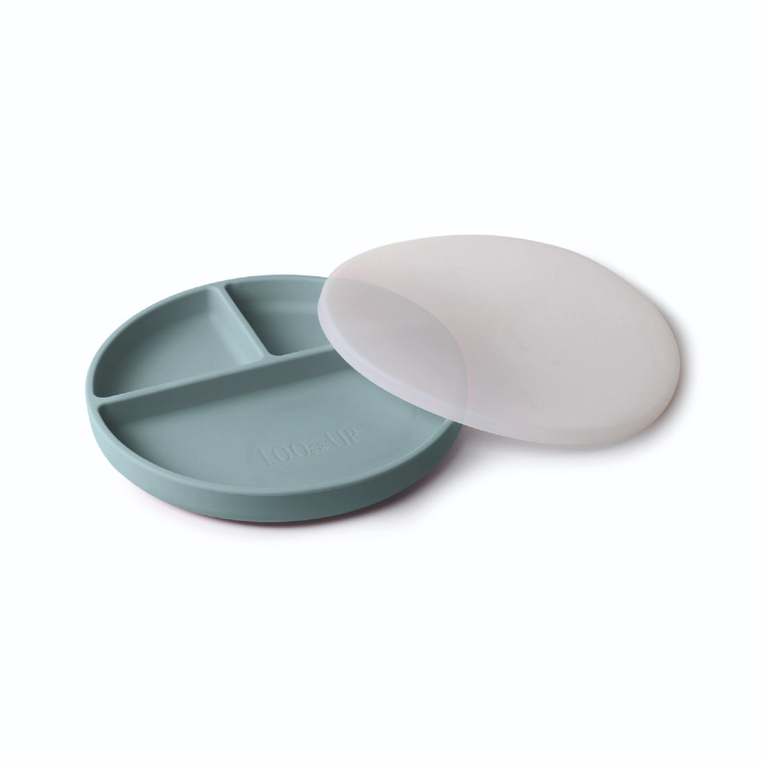 PIATTO IN SILICONE CON VENTOSA E COPERCHIO -BLUE WAVE-