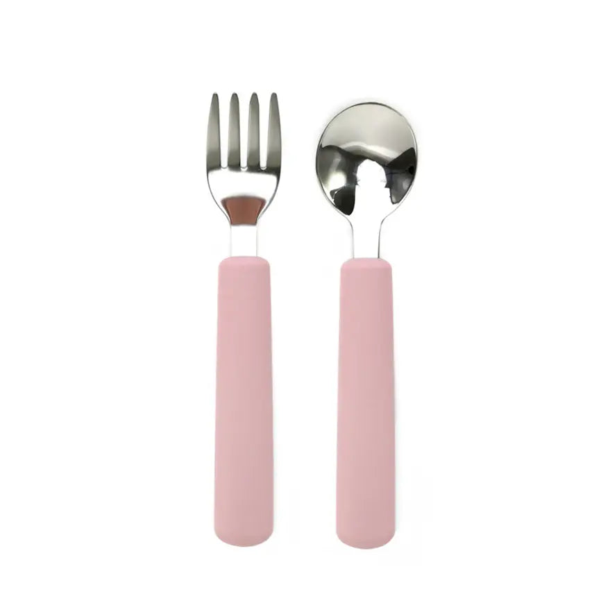 Posate per Bambini forchetta e cucchiaino - Rosa -